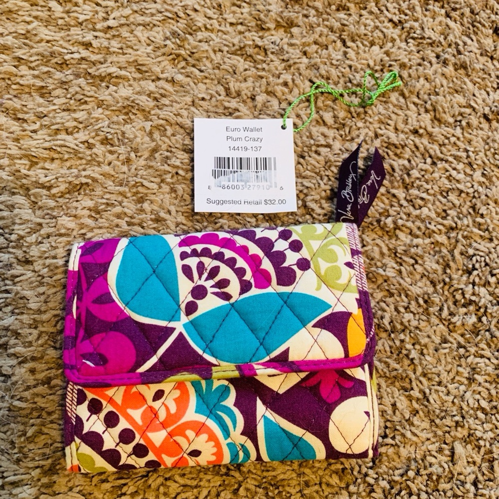 Vera Bradley Euro Wallet in Plum Crazy